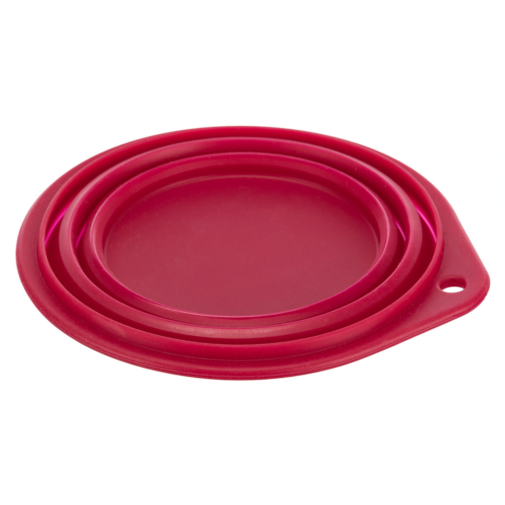 Tapetes de silicone vermelhos redondos empilhados