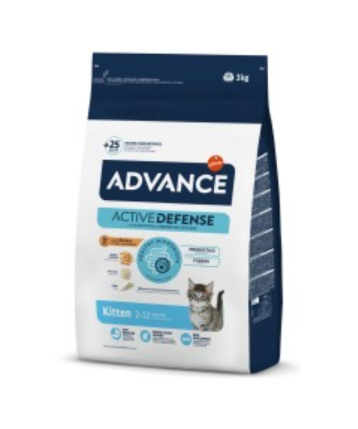 Saco de ração para gato ADVANCE ACTIVE DEFENSE 3kg para gatinhos