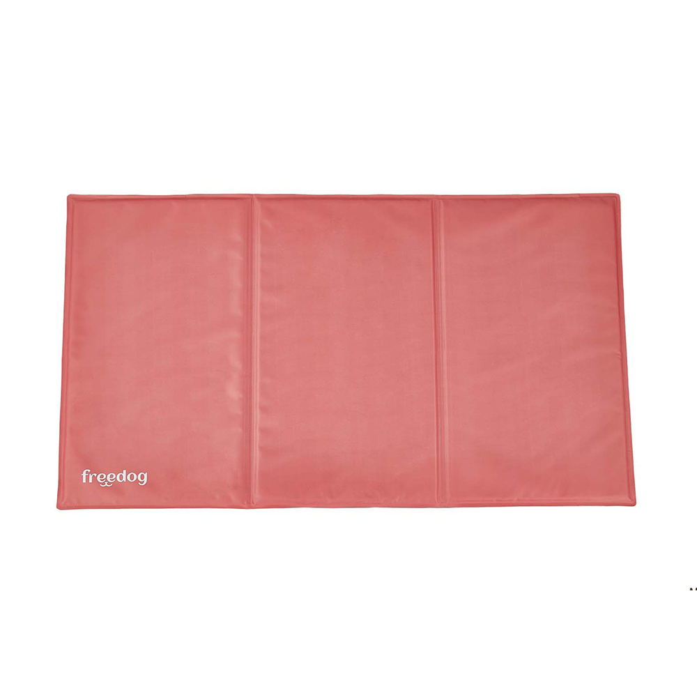 Tapete de descanso para cães rosa com logótipo freedog.