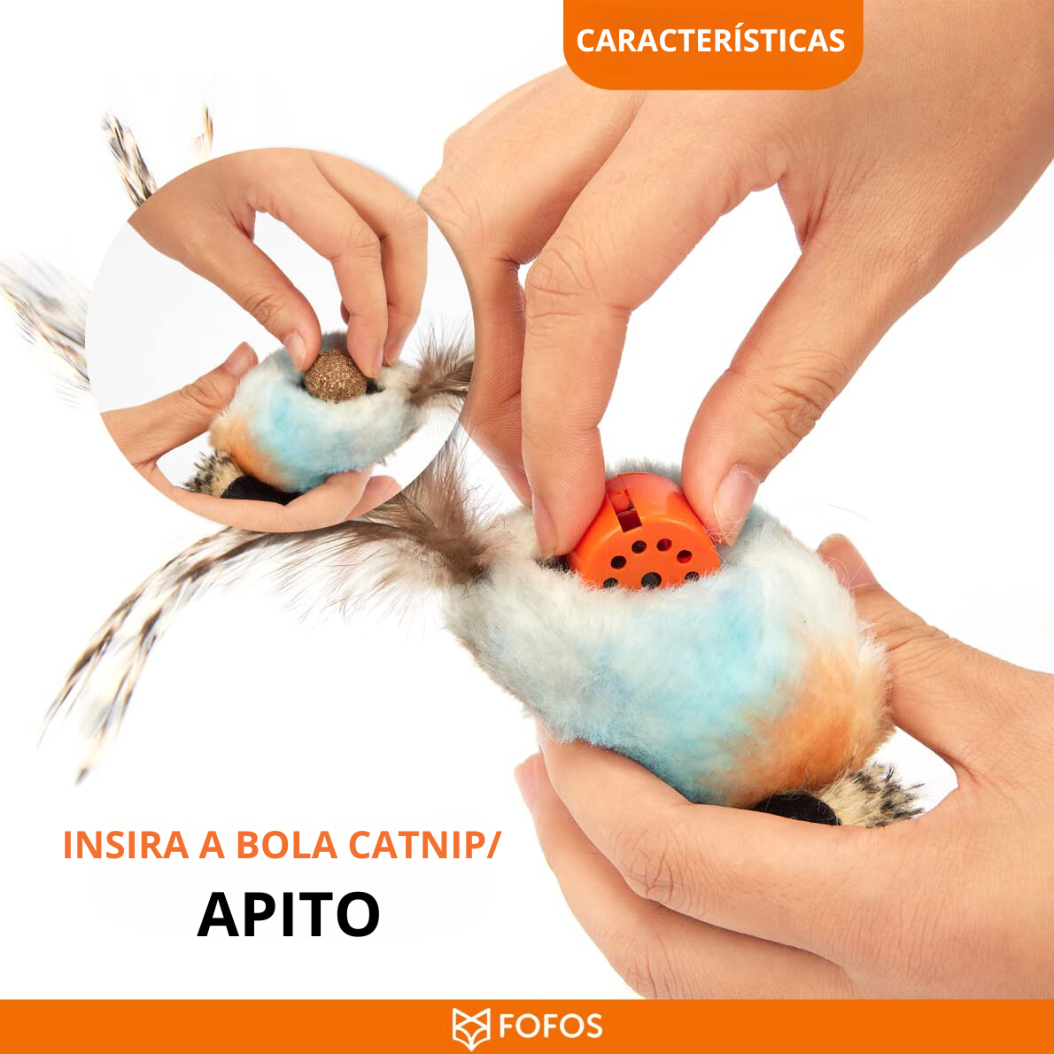 Brinquedo para gatos em forma de rato com apito e pelúcia colorida