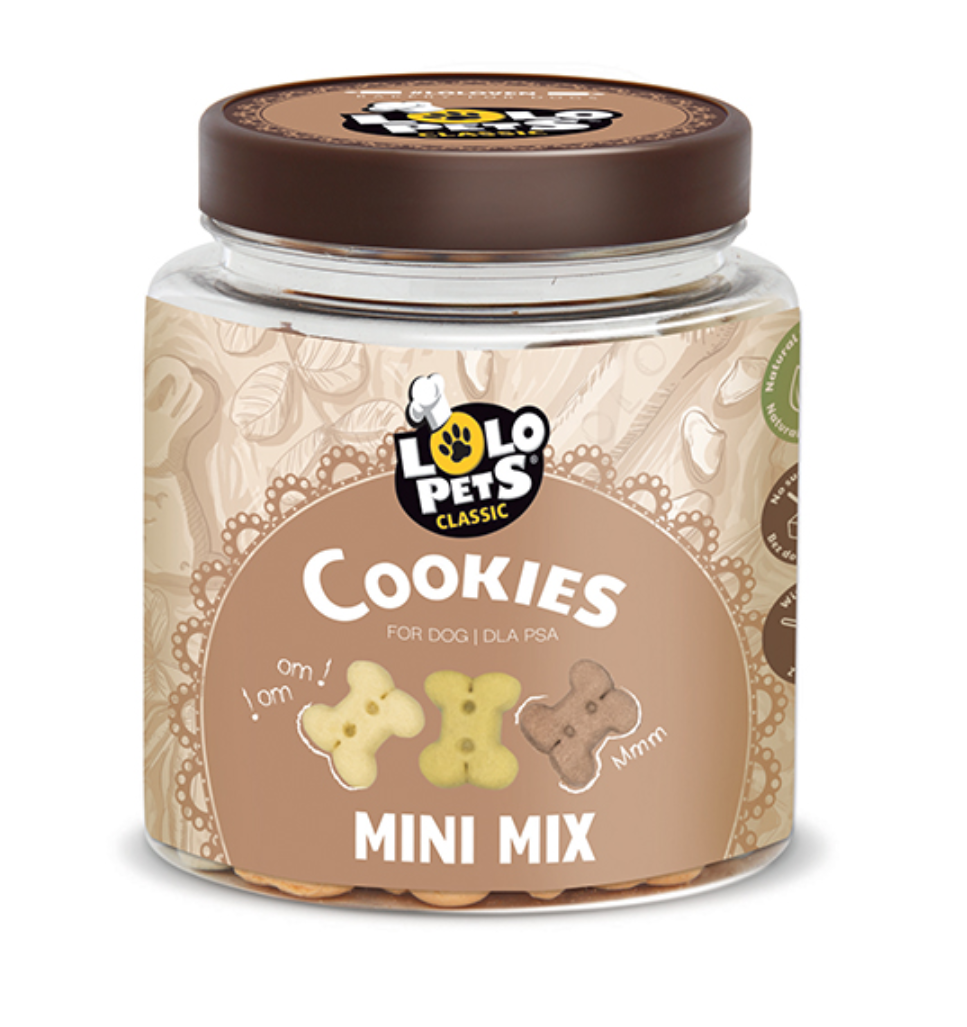 Frasco de biscoitos para cães Lolo Pets Classic Mini Mix