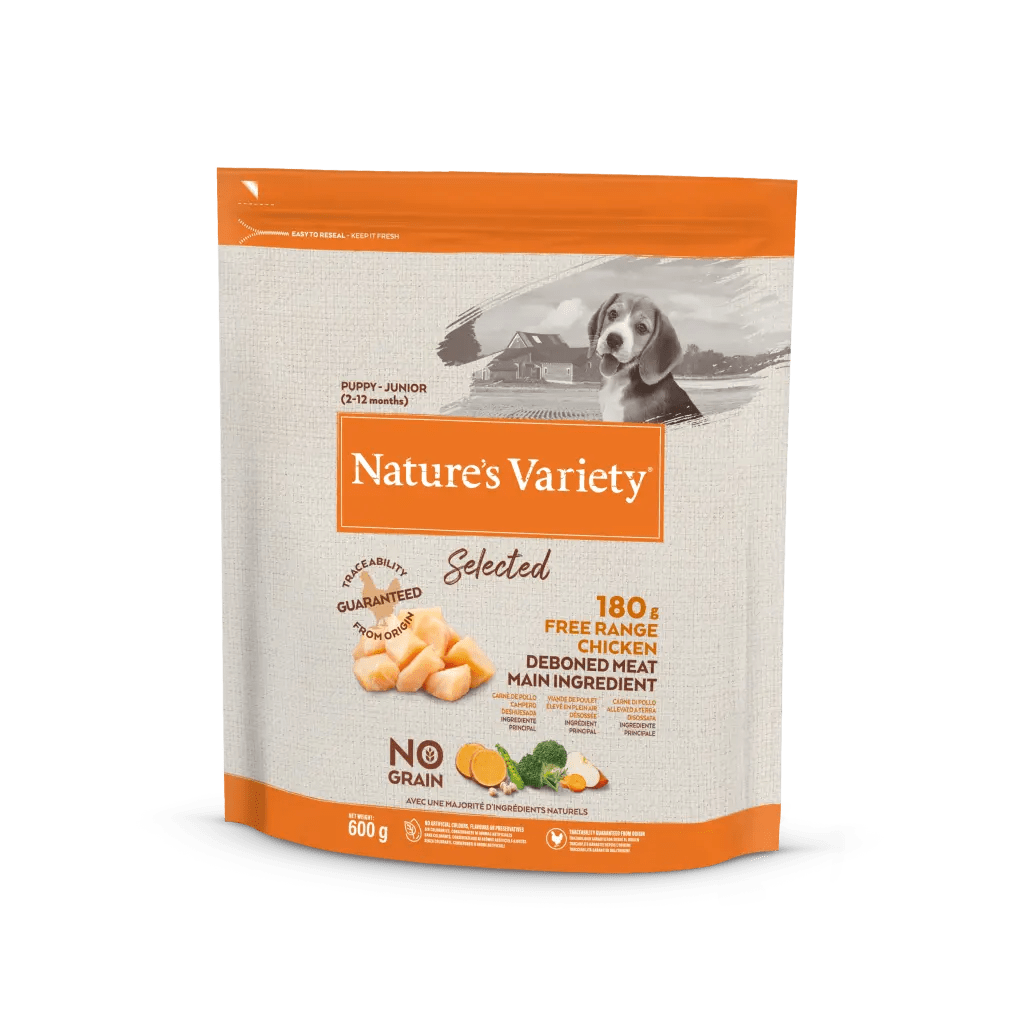 Pacote de ração para cães Nature's Variety Selected, 600 g