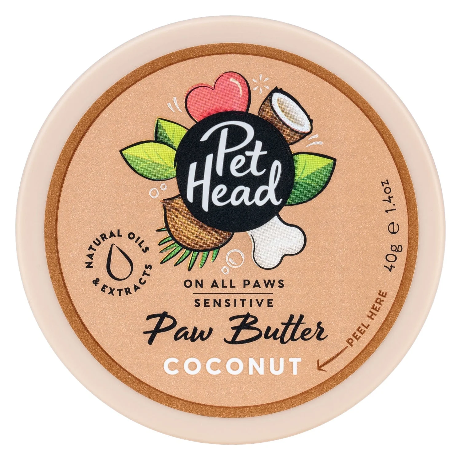 Embalagem de manteiga para patas de animal Pet Head sabor coco
