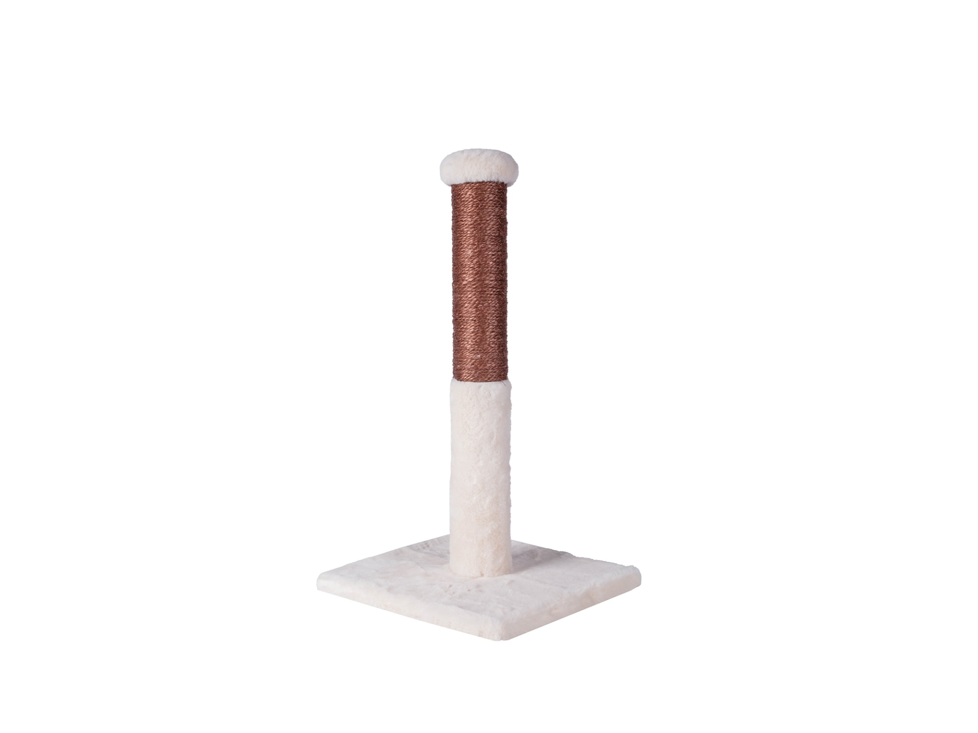 Arranhador para gatos com base quadrada e poste com corda de sisal