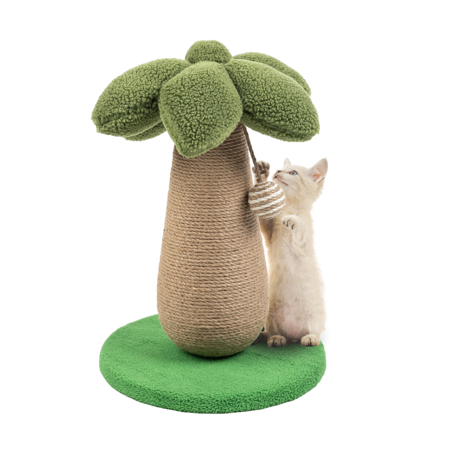 Arranhador para gatos com forma de árvore e brinquedo suspenso