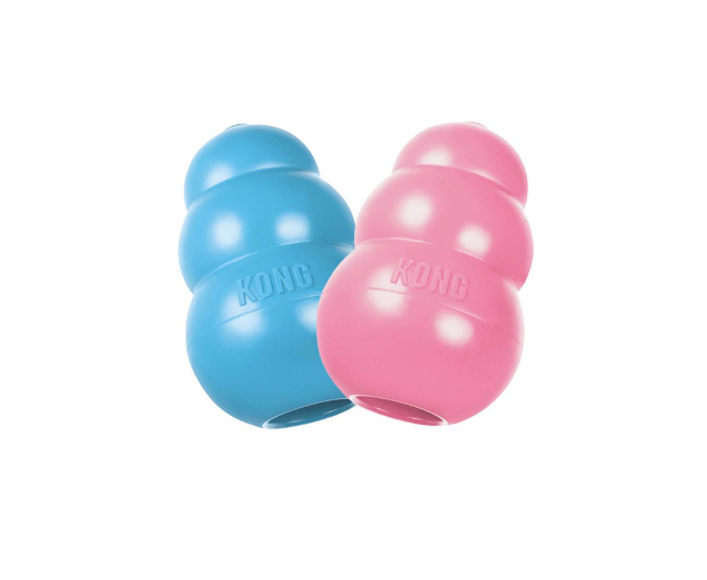 Brinquedos para cães KONG em borracha azul e rosa