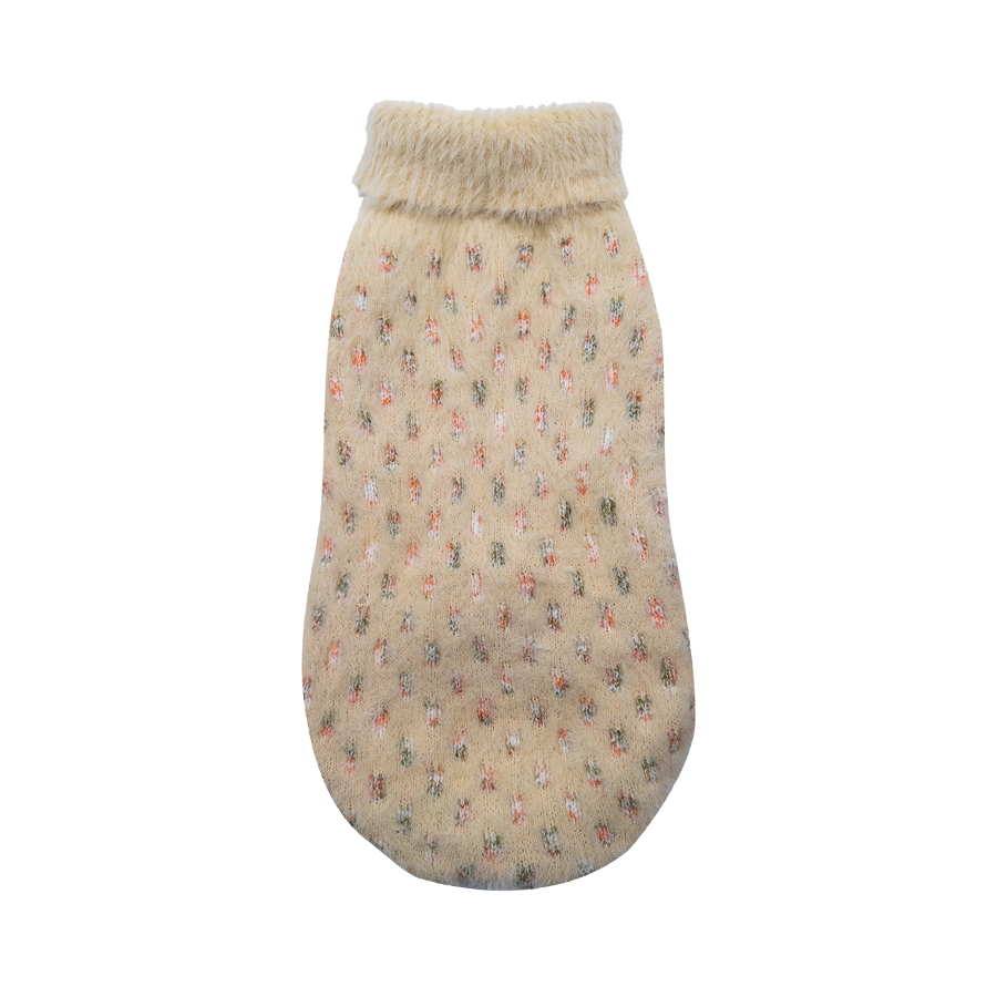 Luva de bebê bege com pontos coloridos pequena e macia