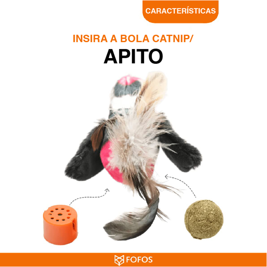 Brinquedo para gatos com penas e bola de catnip da marca FOFOS