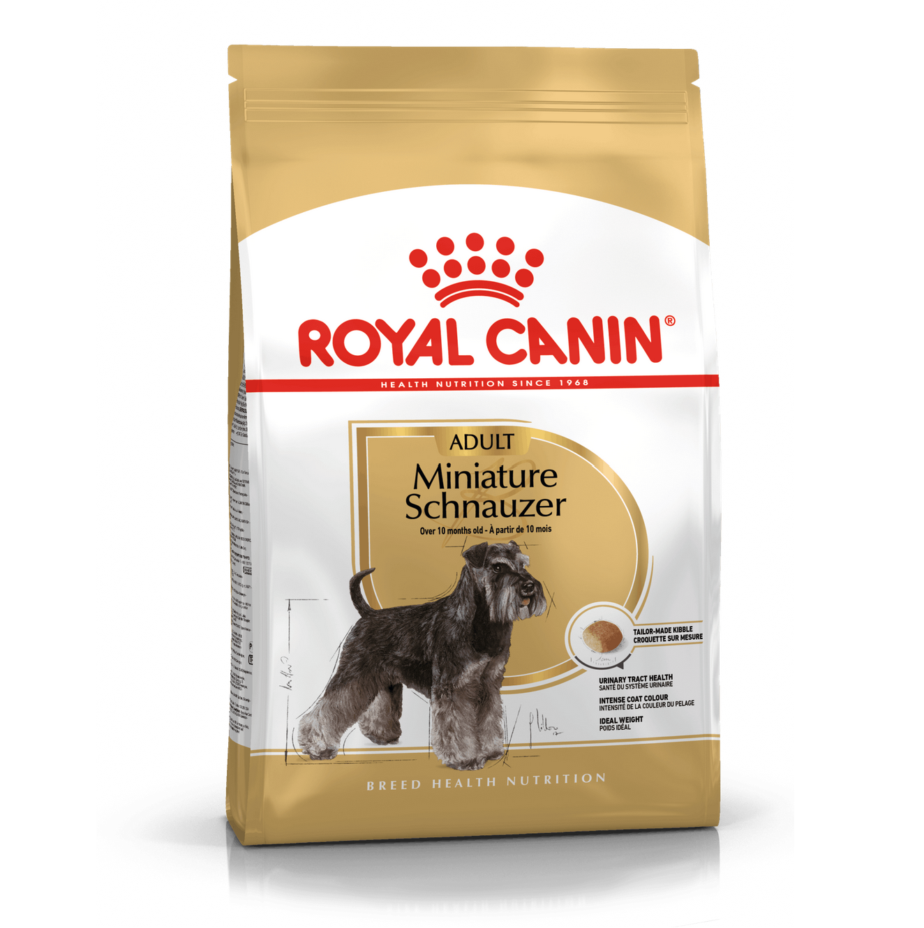 Embalagem de ração Royal Canin para Miniature Schnauzer adulto