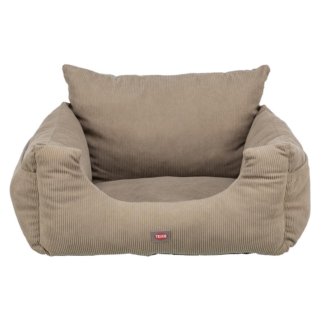 Cama para animais de veludo cotelê bege com etiqueta TRIXIE