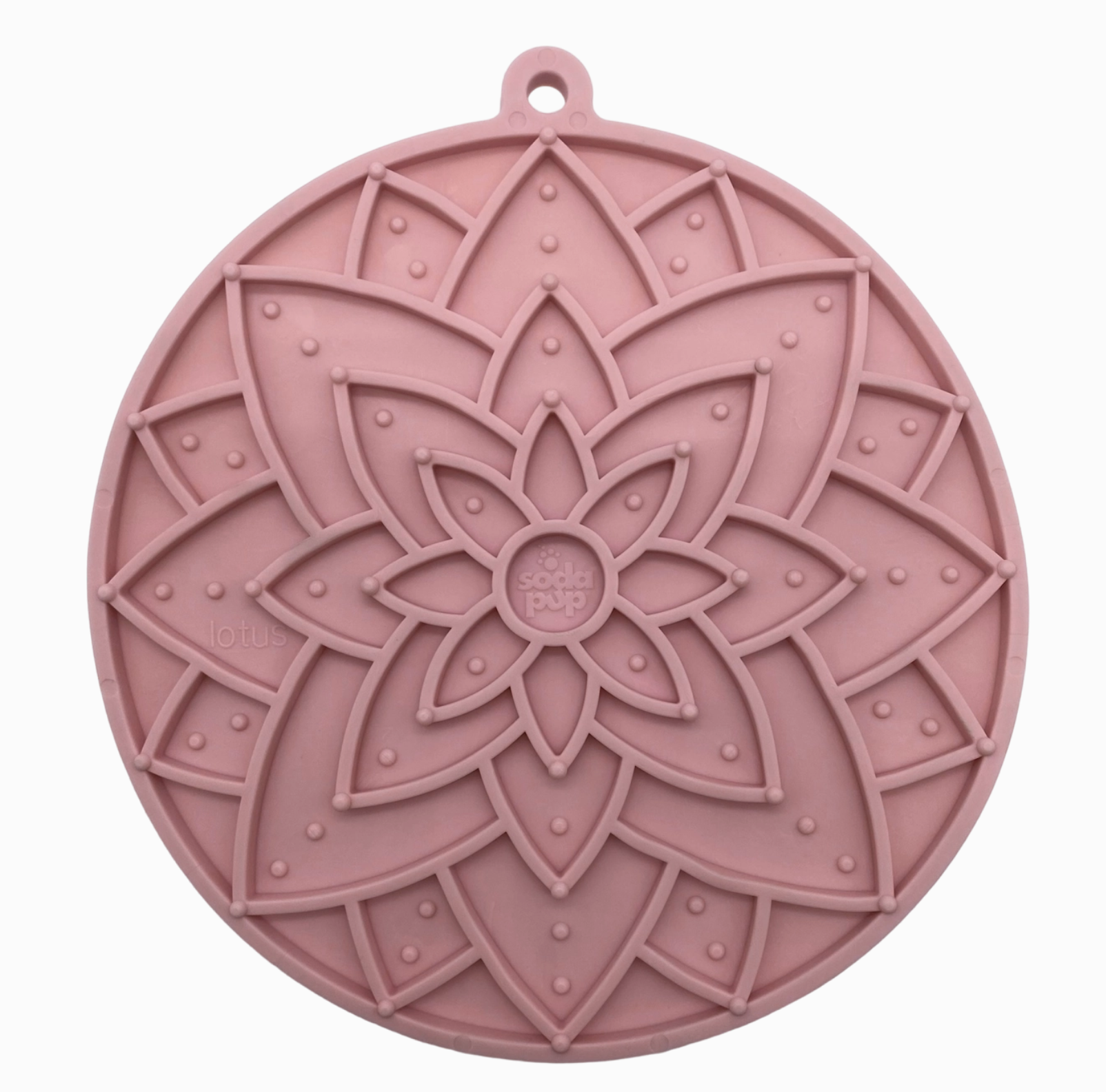 Tapete redondo rosa com padrão de flor de lótus em relevo