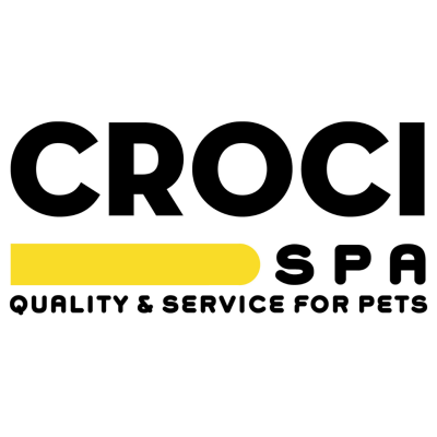Logotipo da Croci Spa com texto e traço amarelo