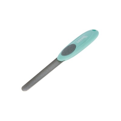 Lima para unhas com cabo azul claro e área cinzenta antideslizante