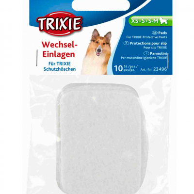 Embalagem de almofadas absorventes Trixie para cães com imagem de cão e texto em alemão e inglês