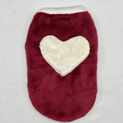 Camisola para cão vermelha com coração branco