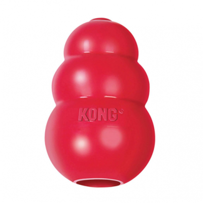 Brinquedo para cães vermelho da marca KONG em formato de três esferas