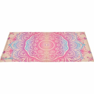 Tapete mandala rosa lilás azul bege com palavra freedom