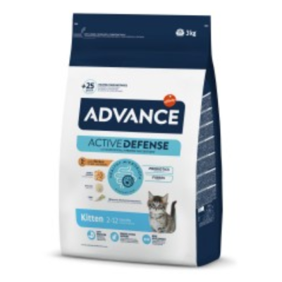 Saco de ração para gato ADVANCE ACTIVE DEFENSE 3kg para gatinhos