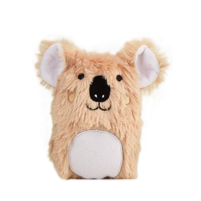 Pelúcia em forma de cabeça de coala castanho claro com orelhas brancas