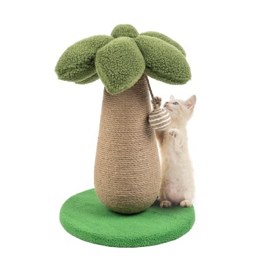 Arranhador para gatos com forma de árvore e brinquedo suspenso
