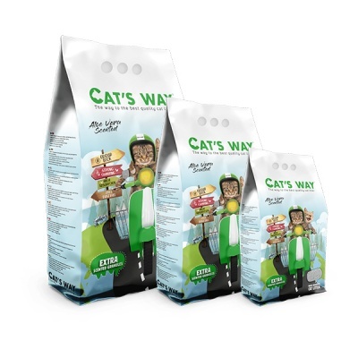 Sacos de ração para gatos CAT'S WAY em três tamanhos com design colorido