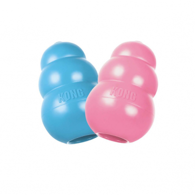 Brinquedos para cães KONG em borracha azul e rosa