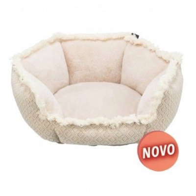 Cama de animal de estimação octogonal bege e creme com etiqueta NOVO