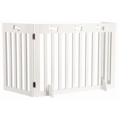 Grade de proteção branca para animais domésticos com recortes em forma de osso