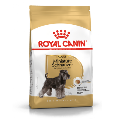Embalagem de ração Royal Canin para Miniature Schnauzer adulto