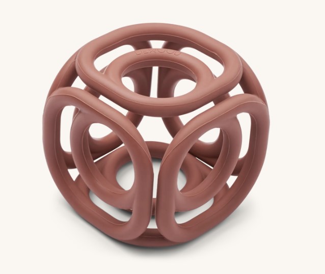 Cubóide esférico rosa antigo em plástico ou silicone com design tubular oco