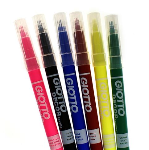 Canetas coloridas Giotto Decor com tampa transparente