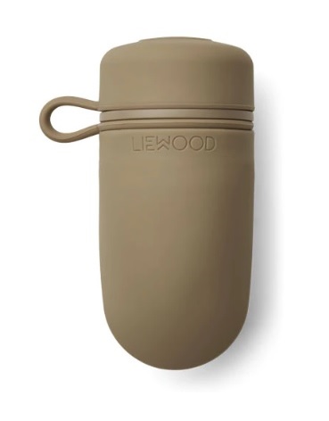 Estojo ou bolsa pequena bege em silicone com a marca LIEWOOD