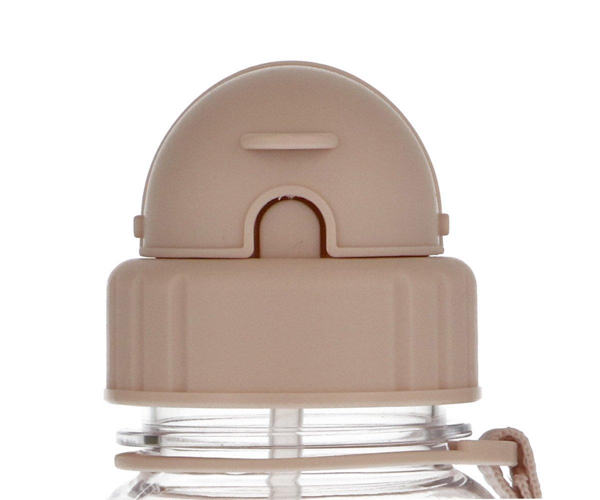 Tampa de garrafa bege em plástico com orifício para beber