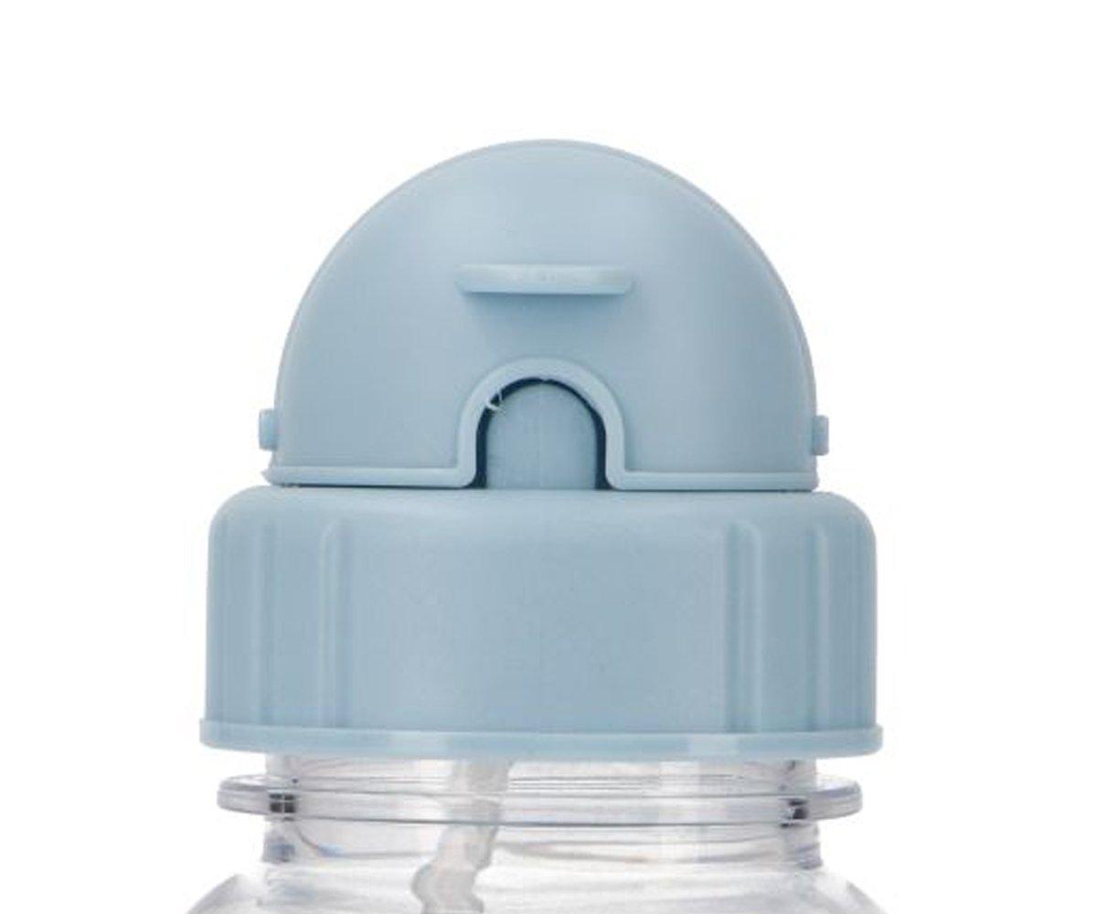 Tampa azul clara para garrafa com sistema de fecho e corpo transparente