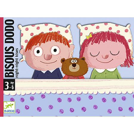 Caixa de jogo Bisous Dodo com ilustração de crianças na cama