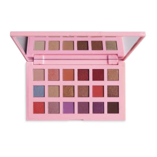 Paleta de sombras rosa com espelho e 24 cores variadas