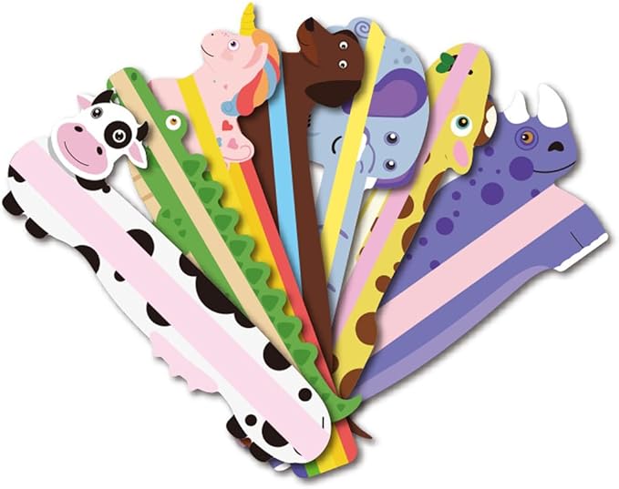 Pulseiras de papel coloridas com desenhos de animais