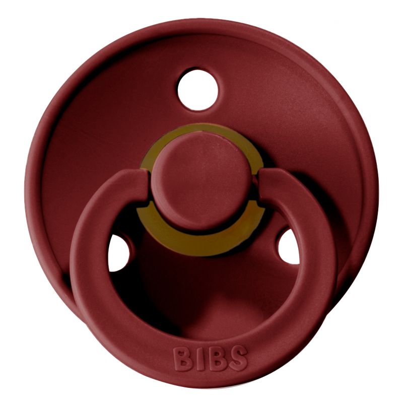 Chupeta de bebé vinho com anel e texto BIBS