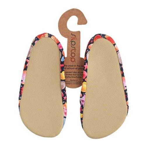 Palmilhas invisíveis com base bege e bordas florais coloridas