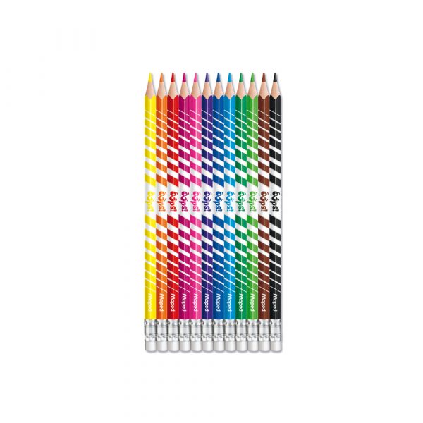 12 lápis de cor Staedtler Noris Club com padrão espiral colorido