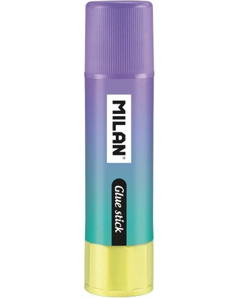 Bastão de cola MILAN em cores roxa, verde, azul e amarela