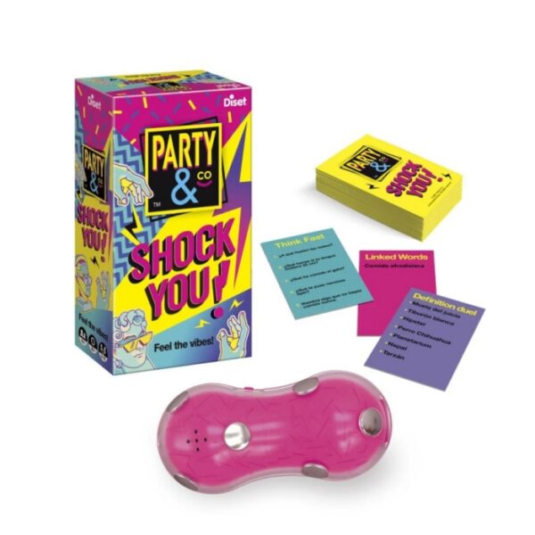 Jogo de cartas Party & Co Shock You! com dispositivo eletrónico rosa