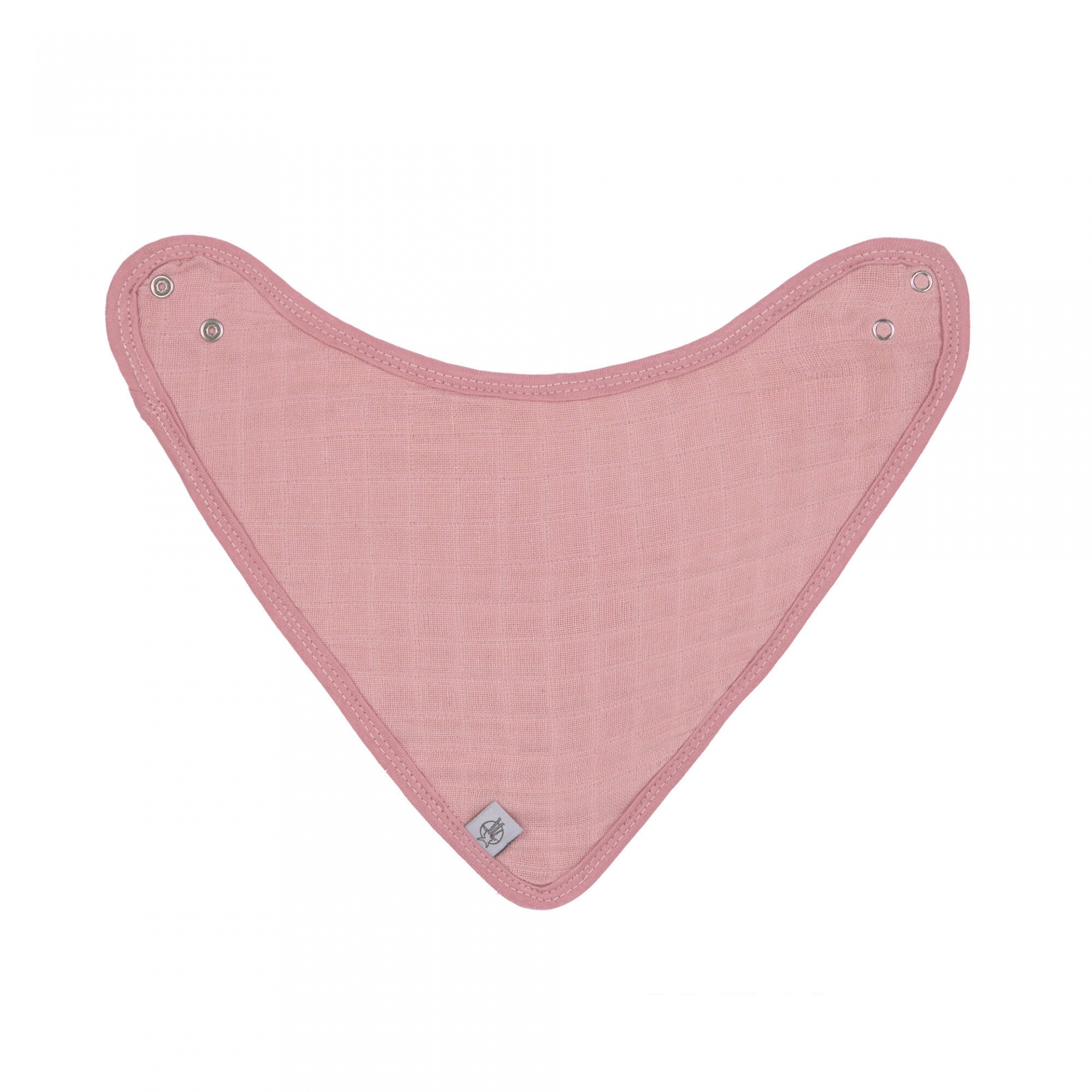 Lenço triangular cor-de-rosa para bebé com botões de pressão