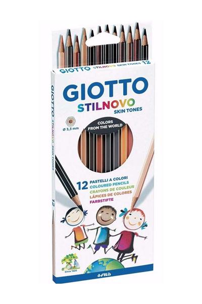 Caixa de lápis de cor Giotto Stilnovo com 12 lápis em tons de pele
