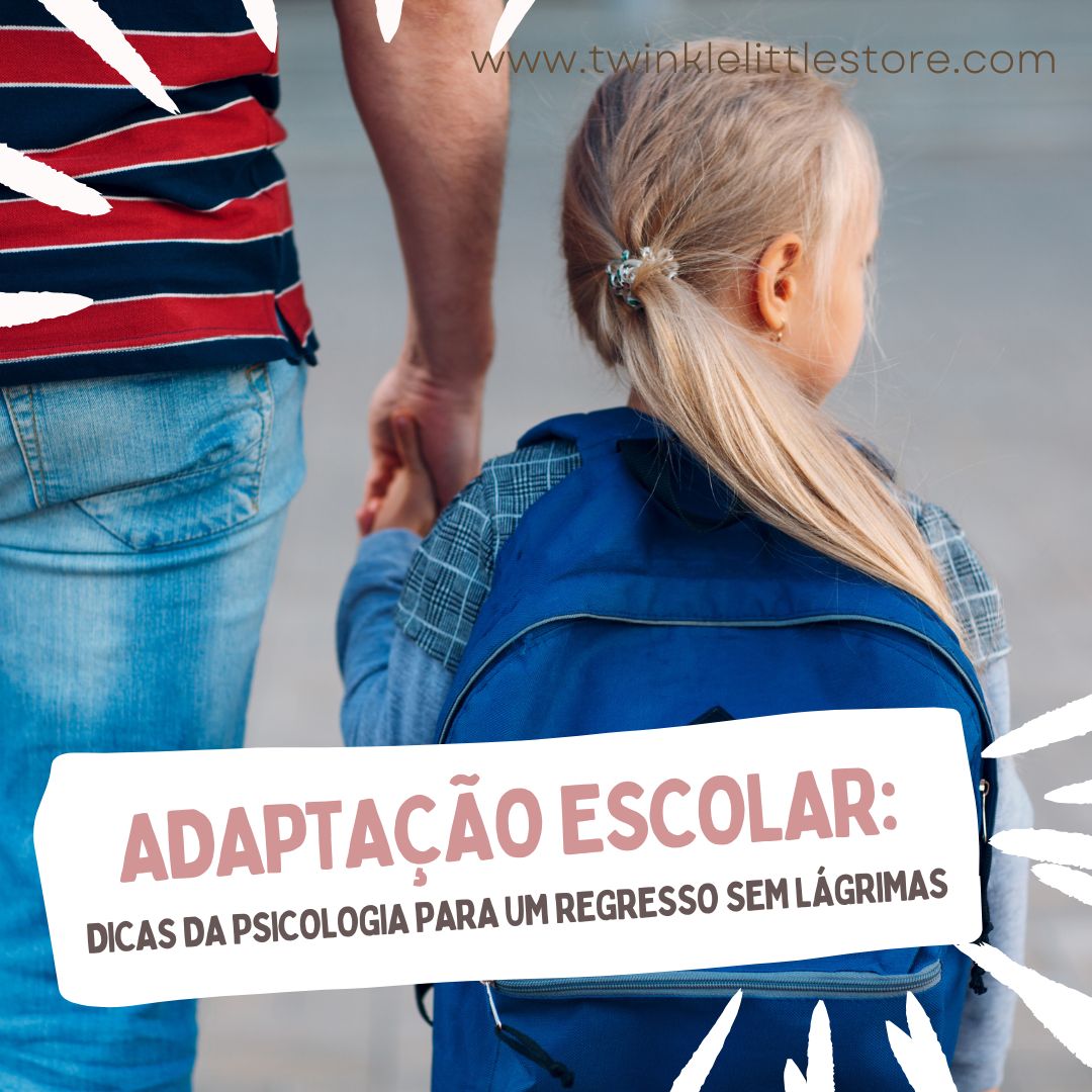 Adaptação Escolar: Dicas de Psicologia para um Regresso sem Lágrimas Criança com mochila azul e adulto de t-shirt riscada a segurar a mão ao ar livre