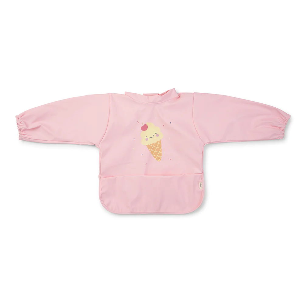 Camisola infantil cor-de-rosa com estampado de gelado sorridente