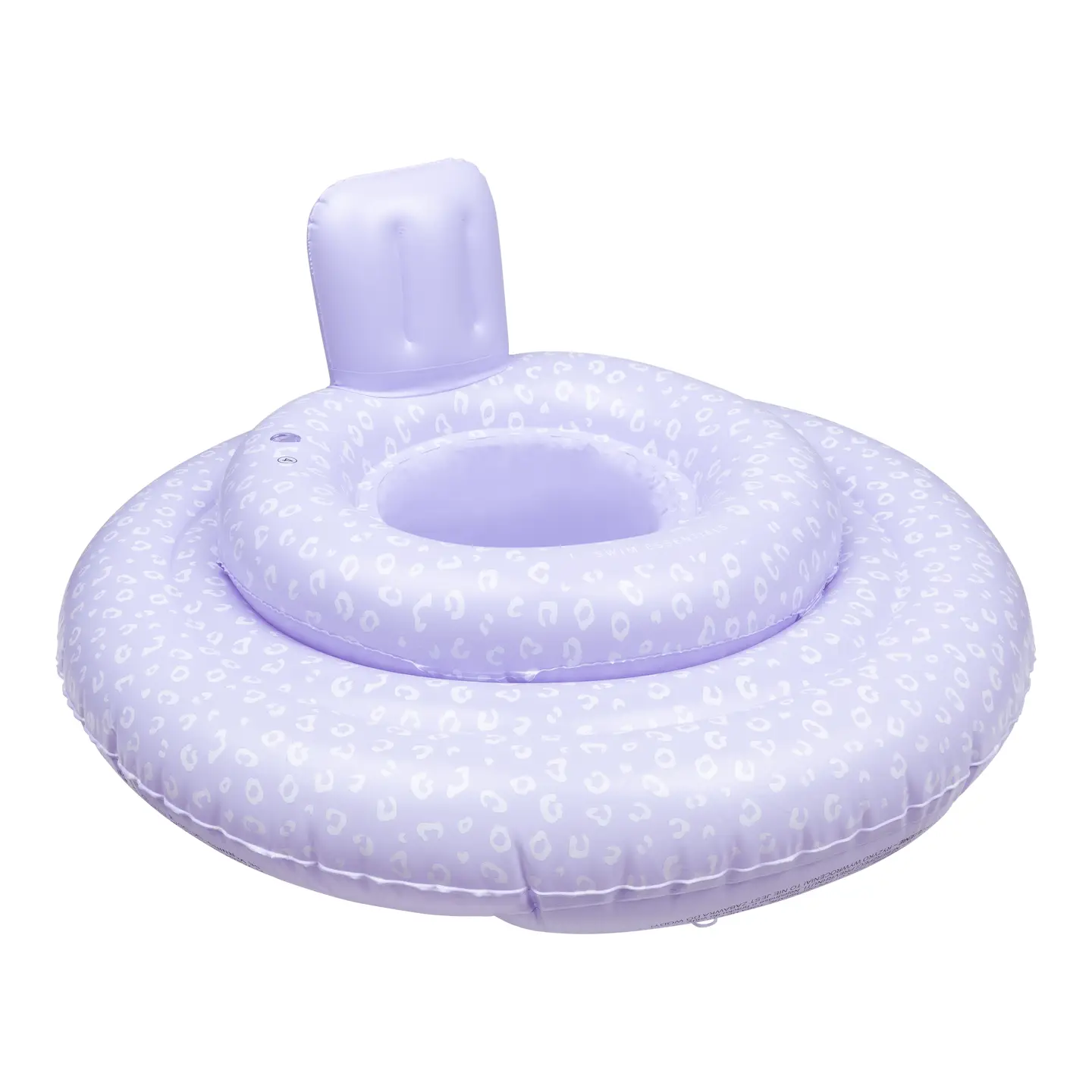 Boia insuflável lilás translúcida com encosto vertical