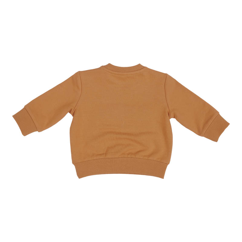 Sweatshirt castanha para criança vista pelas costas