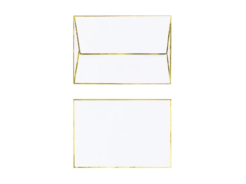 Duas molduras retangulares douradas minimalistas sobre fundo branco