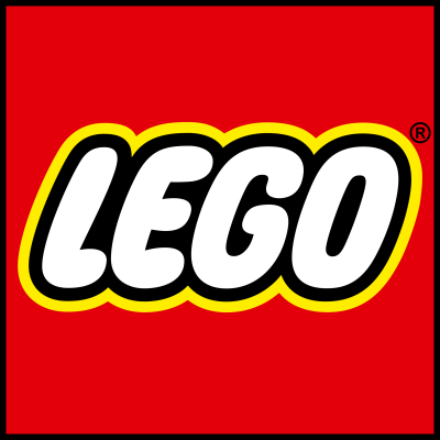 Logotipo da LEGO em fundo vermelho